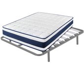 Colchón viscoelástico tresor + somier hermes con 5 patas de 25 cm | medidas: 150x190 cm