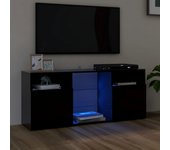 Mueble de tv | mueble de salón | mesa de tv con luces led negro 120x30x50 cm cfw29168