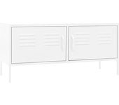 Mueble tv blanco 105x35x50 cm acero