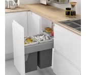 Cubo de basura y reciclaje para muebles de ancho exterior 450mm