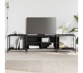 Mueble de tv | mueble de salón | mesa de tv madera de ingeniería negro 203x37x50 cm cfw65056