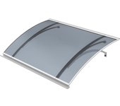 Arctom - marquesina para puerta larus 85x160 de aluminio blanco y cubierta policarbonato celular antracita.