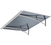 Arctom - marquesina para puerta kamel 83,5x150 de aluminio blanco y cubierta policarbonato celular antracita.
