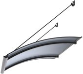 Arctom - marquesina para puerta turkus 82x140 de aluminio antracita y cubierta policarbonato celular antracita.