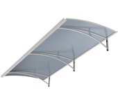Arctom - marquesina para puerta larus xl 85x197 de aluminio blanco y cubierta policarbonato celular antracita.