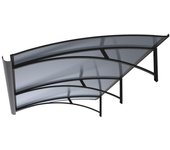 Arctom - marquesina para puerta largo xl 83,5x197 de aluminio antracita y cubierta policarbonato celular antracita.