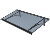 Arctom - marquesina para puerta rumba 54x120 de aluminio antracita y cubierta policarbonato celular antracita.