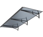 Arctom - marquesina para puerta kamel xl 53,5x197 de aluminio antracita y cubierta policarbonato celular antracita.
