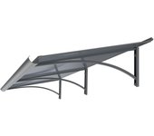 Arctom - marquesina para puerta rumba xl 54x197 de aluminio antracita y cubierta policarbonato celular antracita.