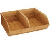 Organizador 2 compartimentos natural bambú (34,5 x 13 x 31 cm)