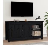 Mueble de tv | mueble de salón | mesa de tv de madera maciza de pino negro 103x36,5x52 cm cfw16717