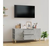 Mueble de tv | mueble de salón | mesa de tv madera contrachapada gris hormigón 102x44,5x50 cm cfw93479