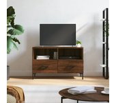 Mueble para tv | mueble de salón | mesa de tv madera contrachapada roble marrón 80x36x50 cm cfw80090