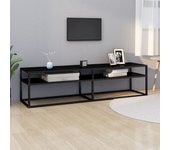Mueble para tv | mueble de salón | mesa de tv vidrio templado negro 160x40x40,5 cm cfw26500