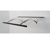 Arctom marquesina para puerta de aluminio marrón olor 120x85, cubierta de acrílico transparente