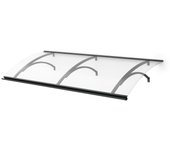Arctom marquesina para puerta de aluminio antracita olor xl 197x85, cubierta de acrílico transparente