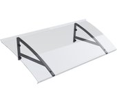 Arctom marquesina para puerta de aluminio antracita blues 102x44, policarbonato macizo