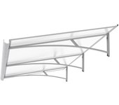 Arctom marquesina para puerta de aluminio blanco kamel xl 197x85, policarbonato celular