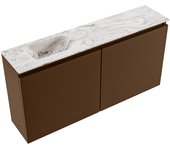 Mondiaz ture-dlux 100cm mueble fondo reducido rust. eden lavabo posición izquierda glace. 1 orificio.