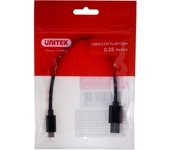 Cable unitek usb-c - usb-a 3.1,m/m,0.25m, y-c490bk