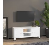 Mueble de tv | mueble de salón | mesa de tv industrial metal blanco 105x35x42 cm cfw20187
