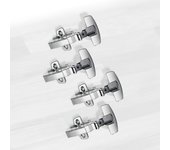 Pack 4 bisagras para muebles de cocina y baño + base resistente y anclaje de tornillos - apertura 110º - harte