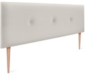 Dhome cabecero de polipiel liso con botones 135x105cm con patas camas 120/135 - blanco hueso