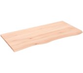 Estante de pared 100x50x2 cm madera maciza de roble sin tratar