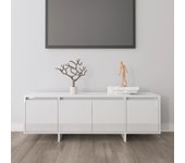 Mueble de tv | mueble de salón | mesa de tv madera contrachapada blanco brillo 120x30x40,5 cm cfw72563