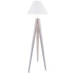 Farola tosel idun tela trípode madera blanca d50 x h163 cm
