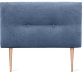 Dhome cabecero de tela aqualine liso con botones 105x105cm con patas camas 105 - azul