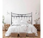 Cabecero de forja córdoba, color negro plata cabezal para cama de 105 cm, cama juvenil (110 cm x 125 )