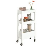 Carrito de cocina, carrito de servir- 3 estantes, 4 ruedas-blanco fkw49-w sobuy es