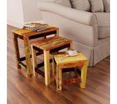 Mesa nido 3 piezas vintage madera recuperada