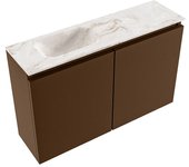Mondiaz ture-dlux 80cm mueble fondo reducido rust. eden lavabo posición izquierda frappe. 1 orificio.