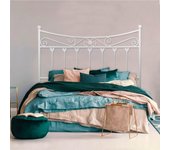 Cabecero de forja córdoba, color blanco cabezal para cama de 105 cm, cama juvenil (110 cm x 125 )