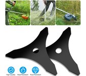 2 piezas cuchilla para desbrozadora de tres dientes, cuchilla para desbrozadora universal, afilado de 200 mm, diámetro: 25,4 mm