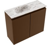 Mondiaz ture-dlux 60cm mueble fondo reducido rust. eden lavabo posición izquierda glace. 1 orificio.