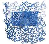 Lámpara de techo tosel lys plus metal geométrico azul pantalla de lámpara vidrio satín d25 x h9 cm