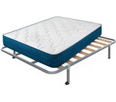 Colchón viscoelástico royal memory + somier hades con 4 patas cuadradas de 25 cm | medidas: 120x190 cm