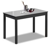 Mesa de cocina fija - 80x40 cm - estructura color negra - tapa cristal color gris