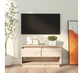 Mueble de tv | mueble de salón | mesa de tv de madera maciza de pino 74x34x40 cm cfw16155