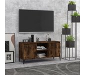 Mueble para tv | mueble de salón | mesa de tv con patas de metal roble ahumado 103,5x35x50 cm cfw29595