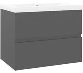 Mueble lavabo con fregadero integrado aglomerado negro
