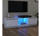 Mueble para tv | mueble de salón | mesa de tv con luces led blanco 140x40x35,5 cm cfw15423