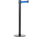 Danieli store | poste separador negro con cinta extensible hasta 3 mt | base plana y cinta azul 3 mt