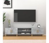 Mueble de tv | mueble de salón | mesa de tv madera contrachapada gris hormigón 180x31,5x40 cm cfw51247