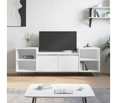 Mueble para tv | mueble de salón | mesa de tv madera contrachapada blanco 160x35x55 cm cfw68226