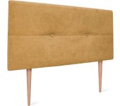 Dhome cabecero de tela aqualine con botones 105x105cm con patas camas 105 - mostaza
