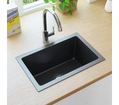 Fregadero de cocina | pila de cocina hecho a mano acero inoxidable negro cfw60141